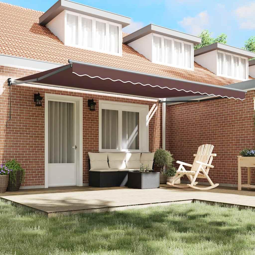Toldo retráctil manual gris antracita y blanco 450x300 cm