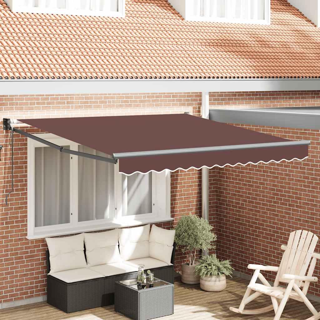 Toldo retráctil Amarillo y Blanco con Marco Antracita 3 x 2,5 m