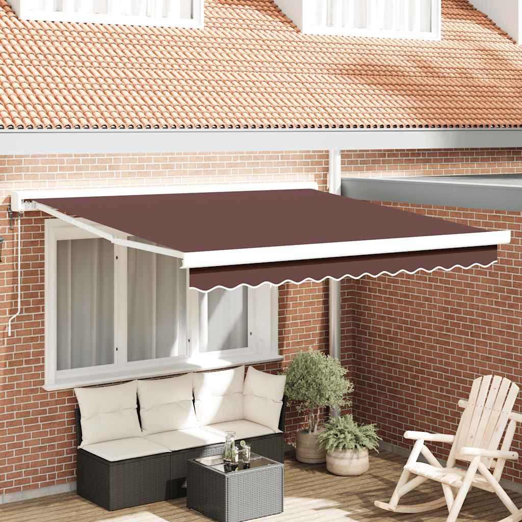 Toldo retráctil Verde y blanco 300 x 250 x 165 cm Tela y Metal