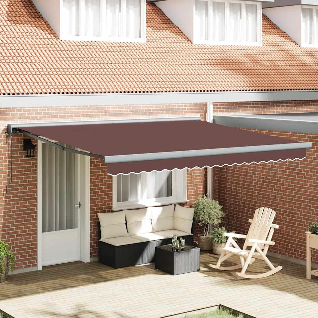 Toldo retráctil Amarillo y Blanco con Marco Antracita 4,5 x 3 m