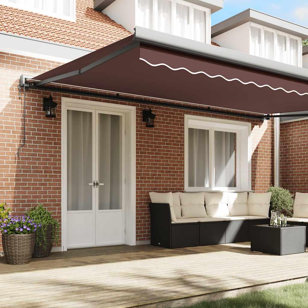 Toldo retráctil Amarillo y Blanco con Marco Antracita 4,5 x 3 m