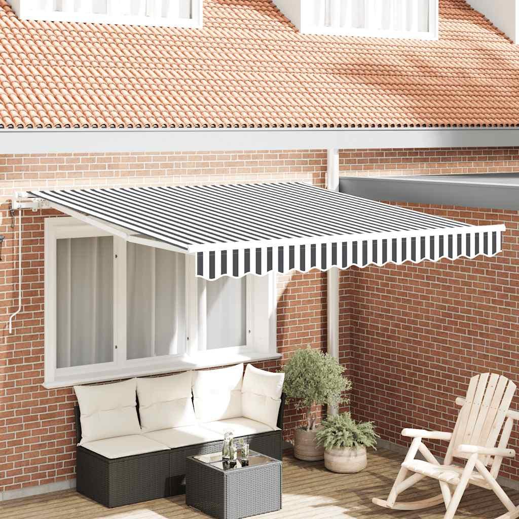 Toldo retráctil automático gris antracita y blanco 300x250 cm