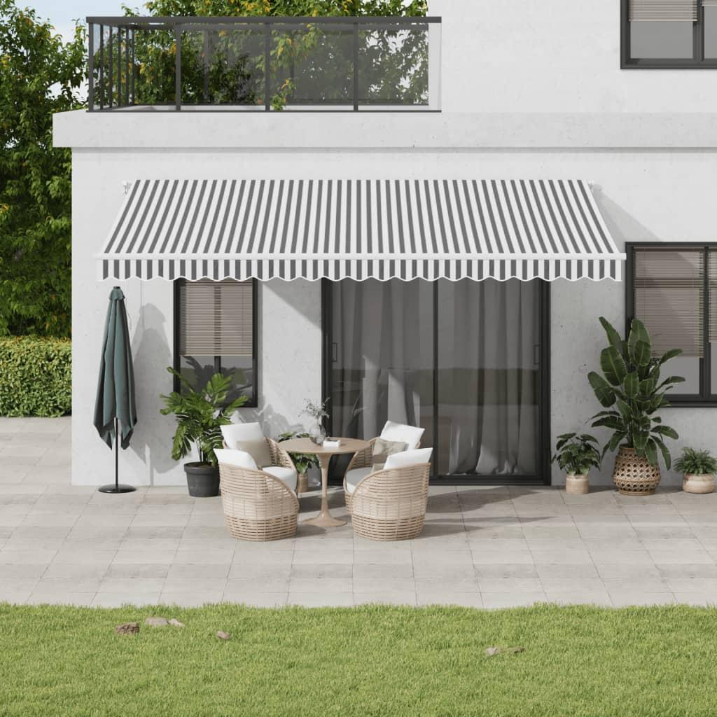 Toldo retráctil automático gris antracita y blanco 300x250 cm