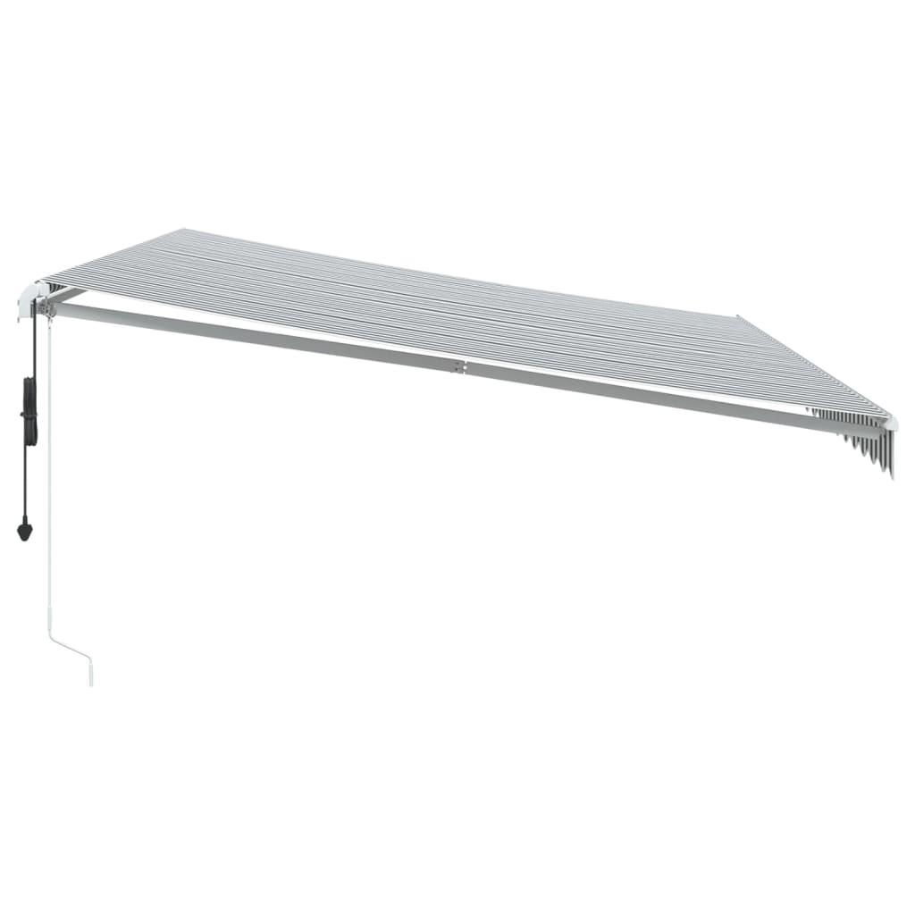Toldo retráctil automático gris antracita y blanco 300x250 cm