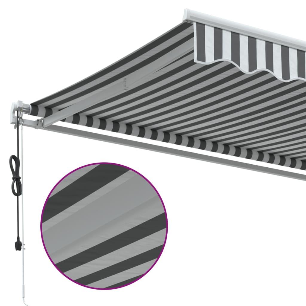 Toldo retráctil automático gris antracita y blanco 300x250 cm