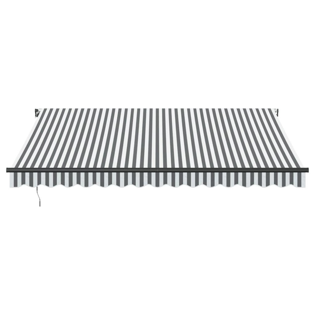 Toldo retráctil manual gris antracita y blanco 400x350 cm
