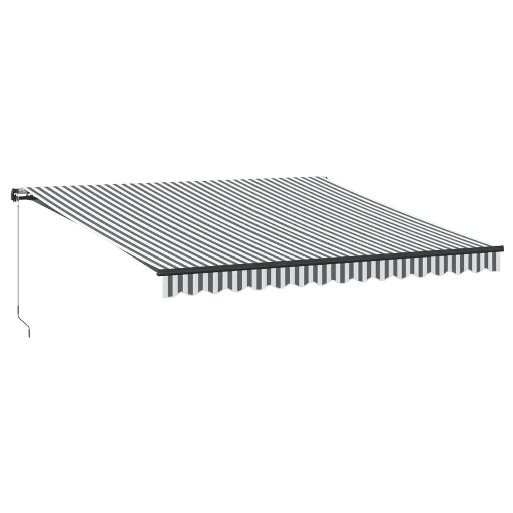 Toldo retráctil manual con luz LED amarillo y blanco 500x300 cm