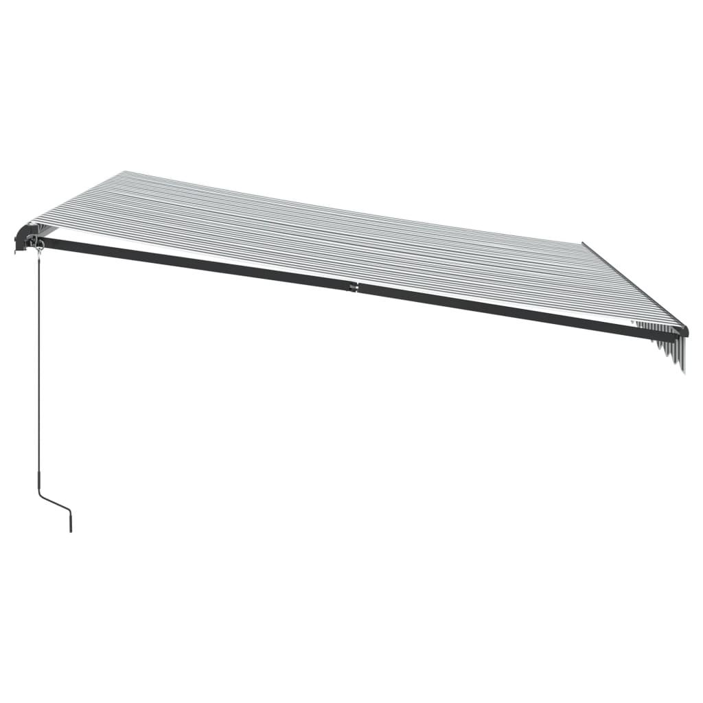 Toldo retráctil manual con luz LED amarillo y blanco 500x300 cm