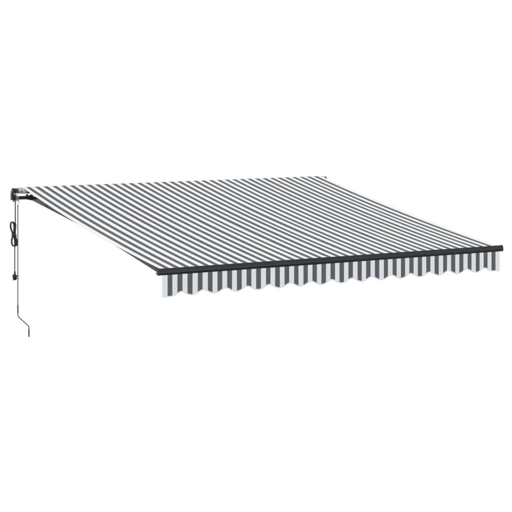 Toldo retráctil Gris claro y blanco. 400 x 350 cm Poliéster