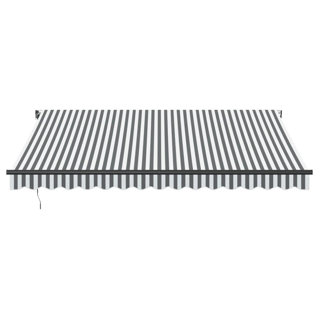 Toldo retráctil Gris claro y blanco. 400 x 350 cm Poliéster