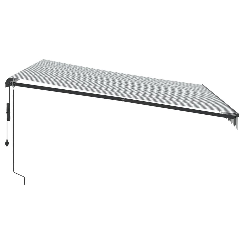 Toldo retráctil Gris claro y blanco. 400 x 350 cm Poliéster