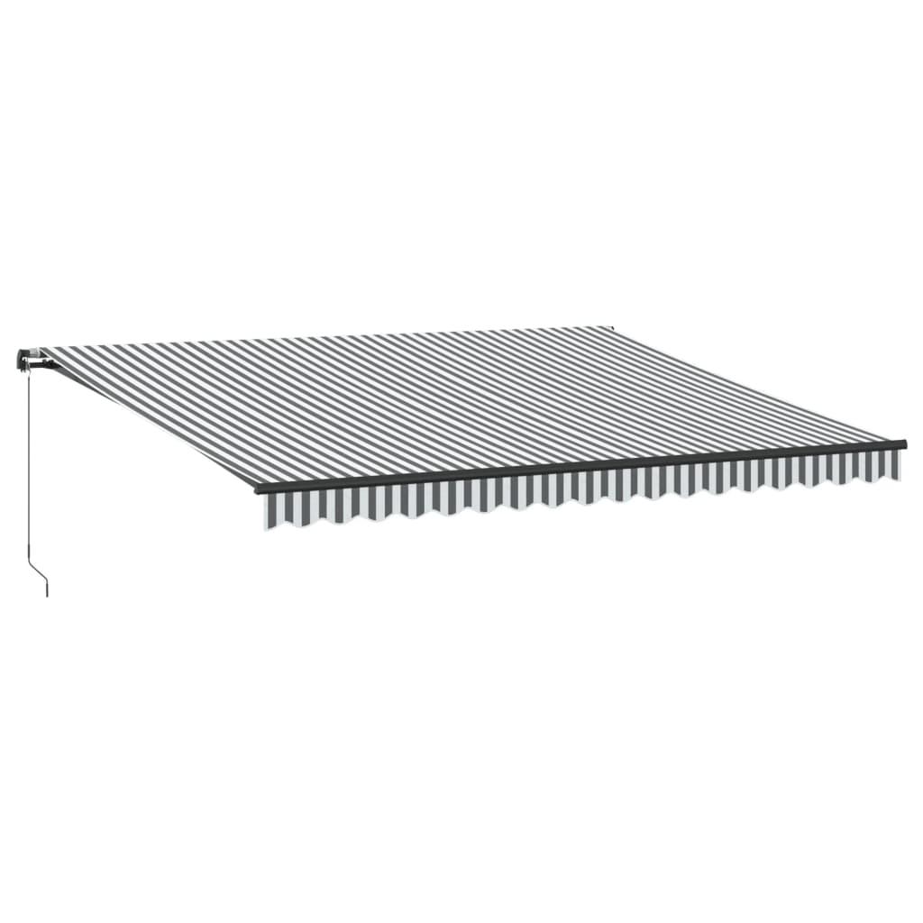 Toldo retráctil manual con luz LED amarillo y blanco 500x300 cm