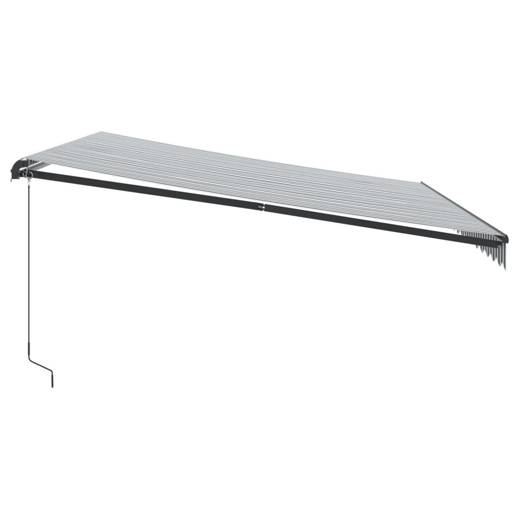 Toldo retráctil manual con luz LED amarillo y blanco 500x300 cm
