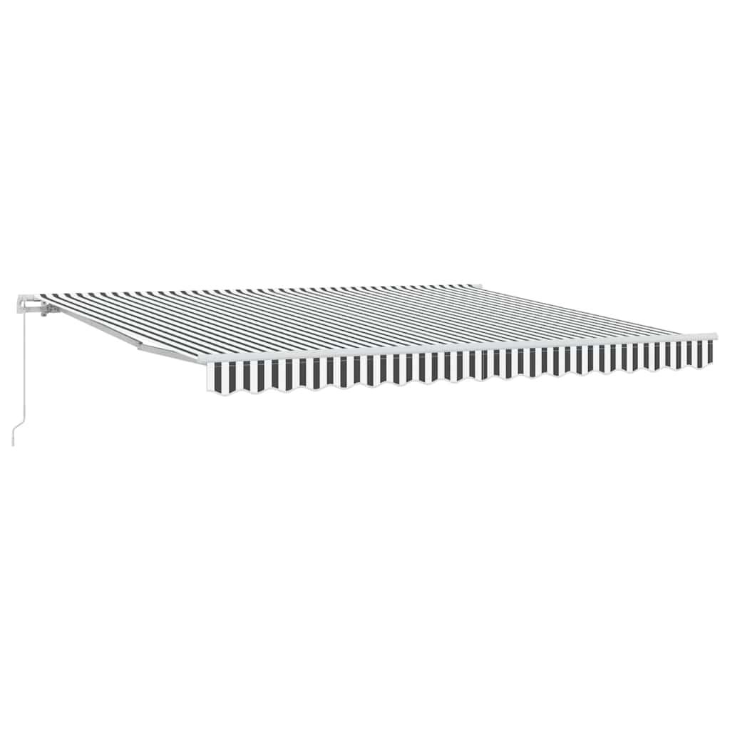 Toldo retráctil manual gris antracita y blanco 400x300 cm
