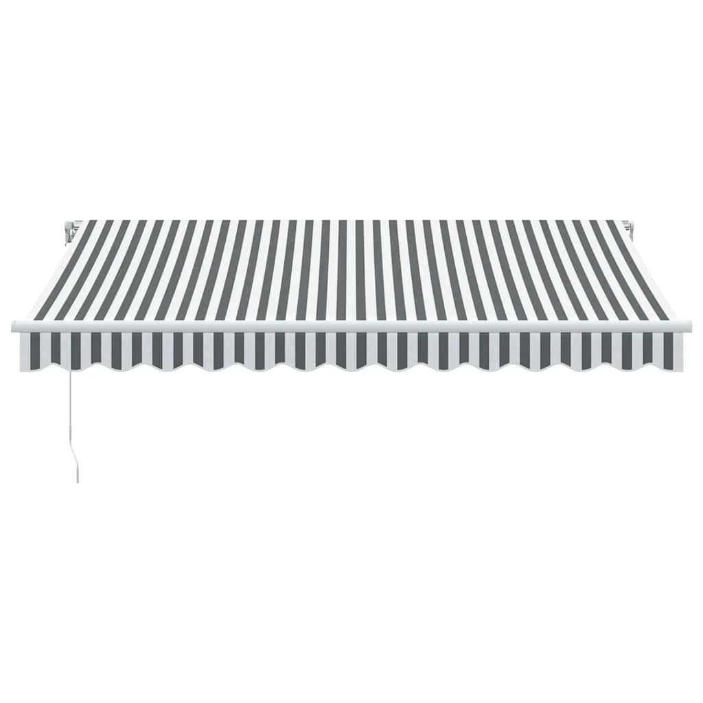 Toldo retráctil manual gris antracita y blanco 350x250 cm