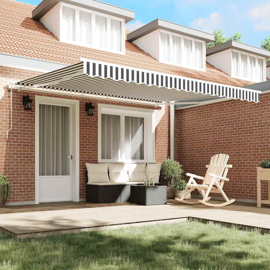 Toldo retráctil automático gris antracita y blanco 400x300 cm