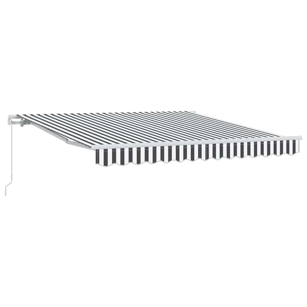 Toldo retráctil manual gris antracita y blanco 300x250 cm