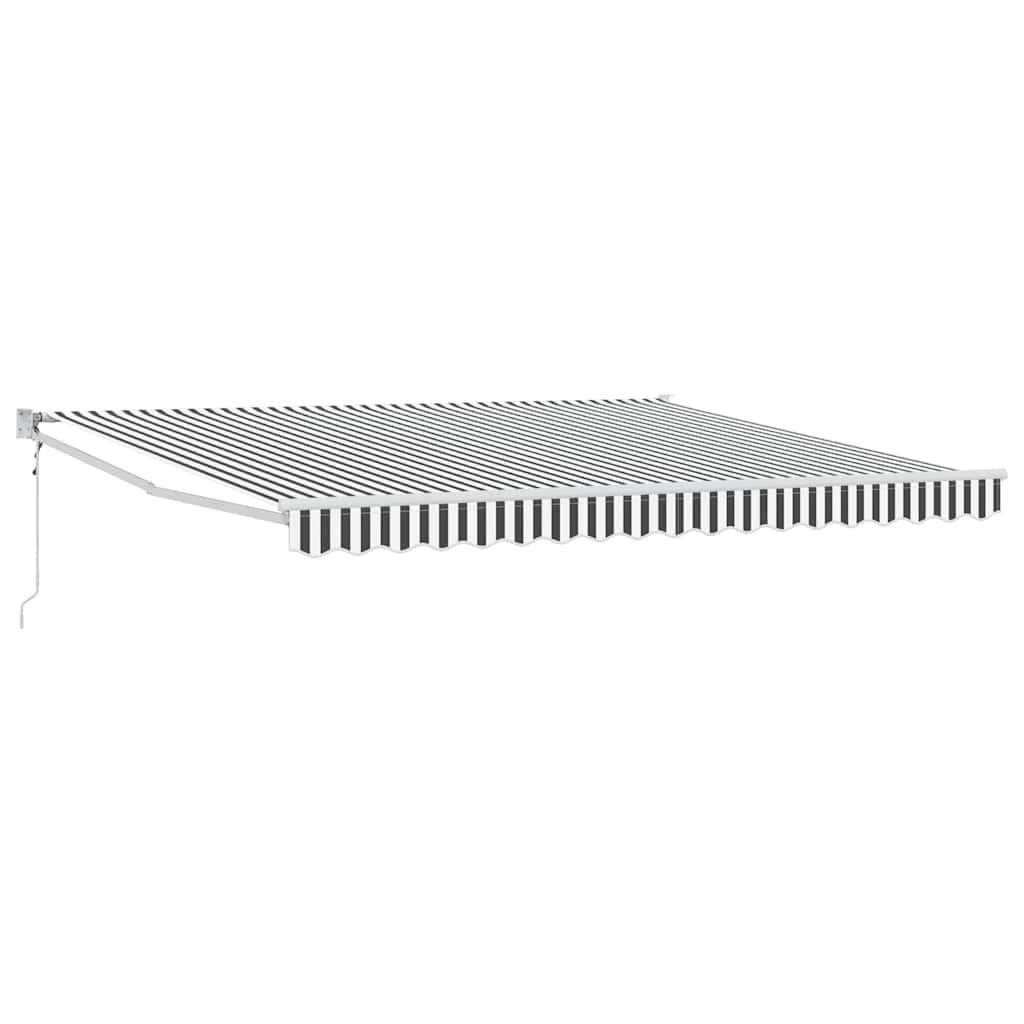 Toldo retráctil Amarillo y Blanco con Marco Antracita 4,5 x 3 m