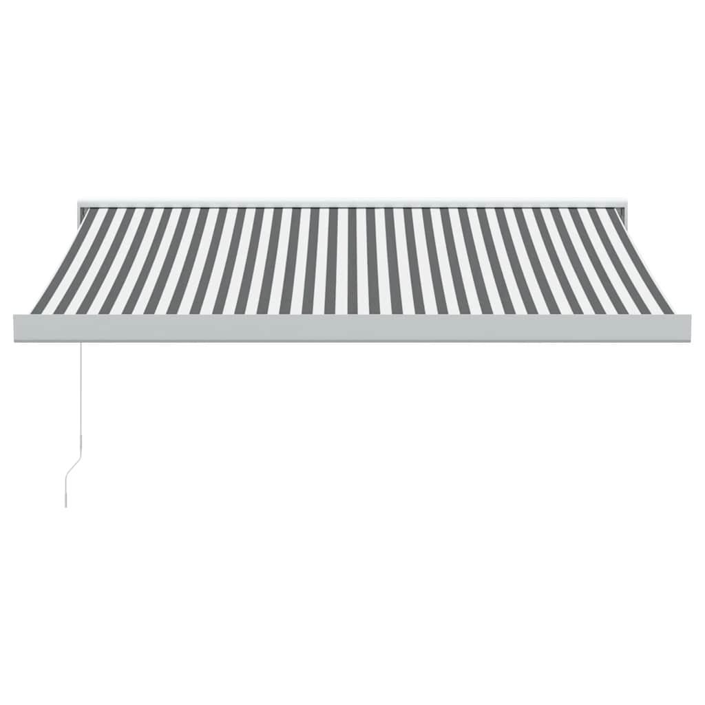 Toldo retráctil aluminio y tela gris antracita y blanco 3x2,5 m