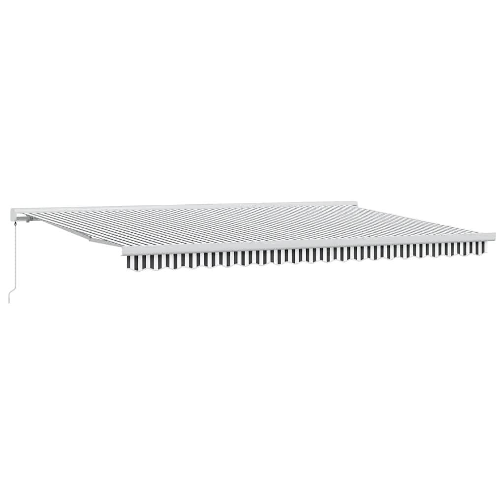 Toldo retráctil aluminio y tela gris antracita y blanco 3x2,5 m