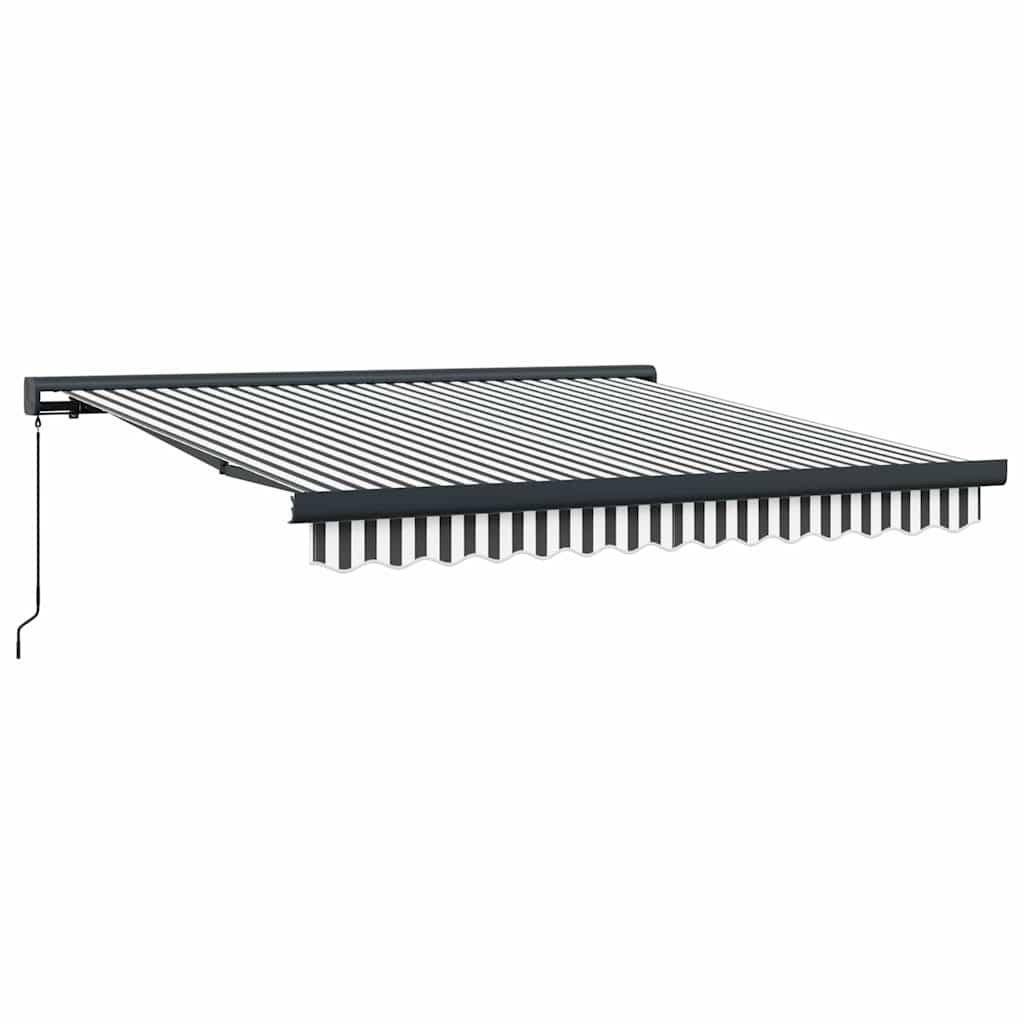 Toldo retráctil aluminio y tela gris antracita y blanco 3x2,5 m