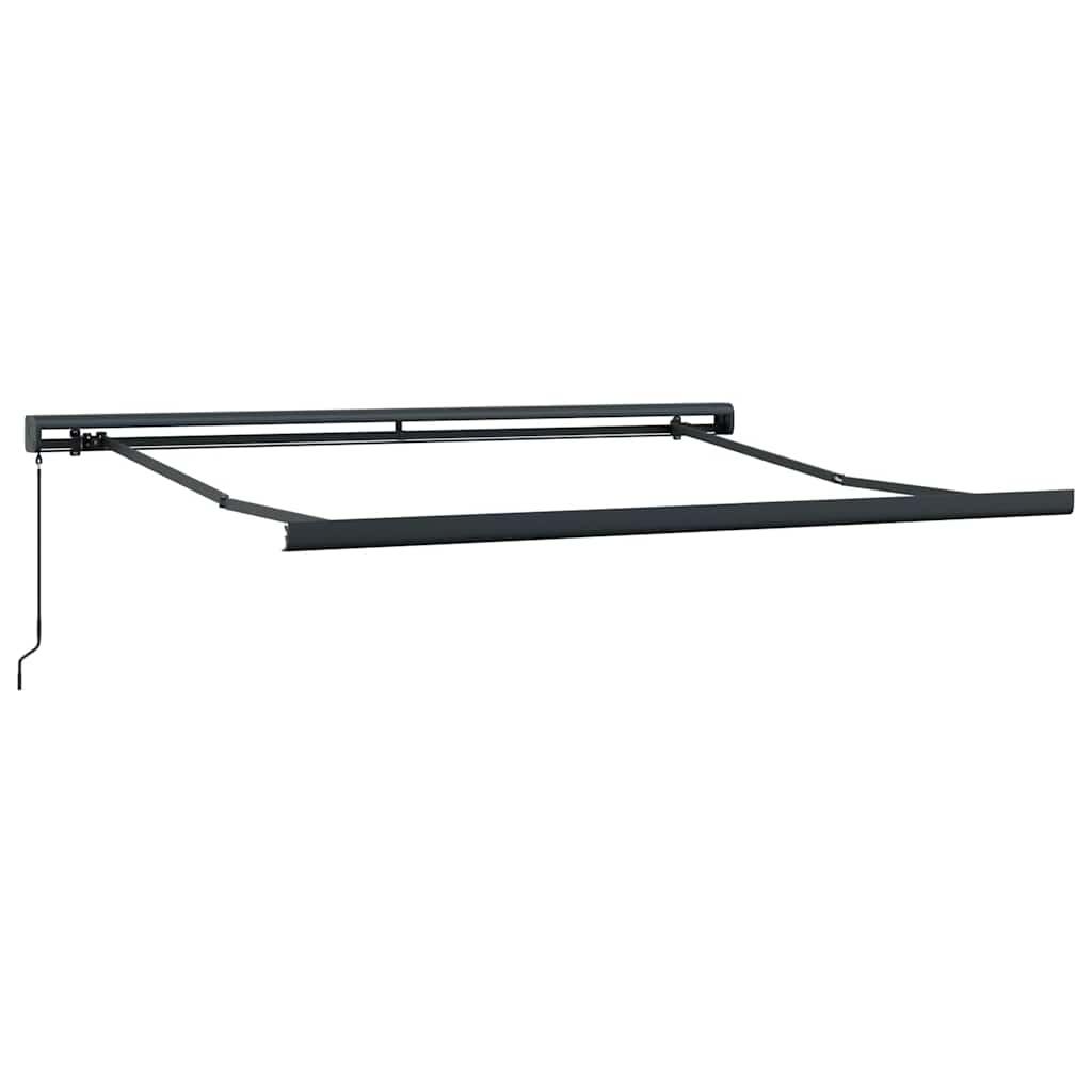 Toldo retráctil aluminio y tela gris antracita y blanco 3x2,5 m