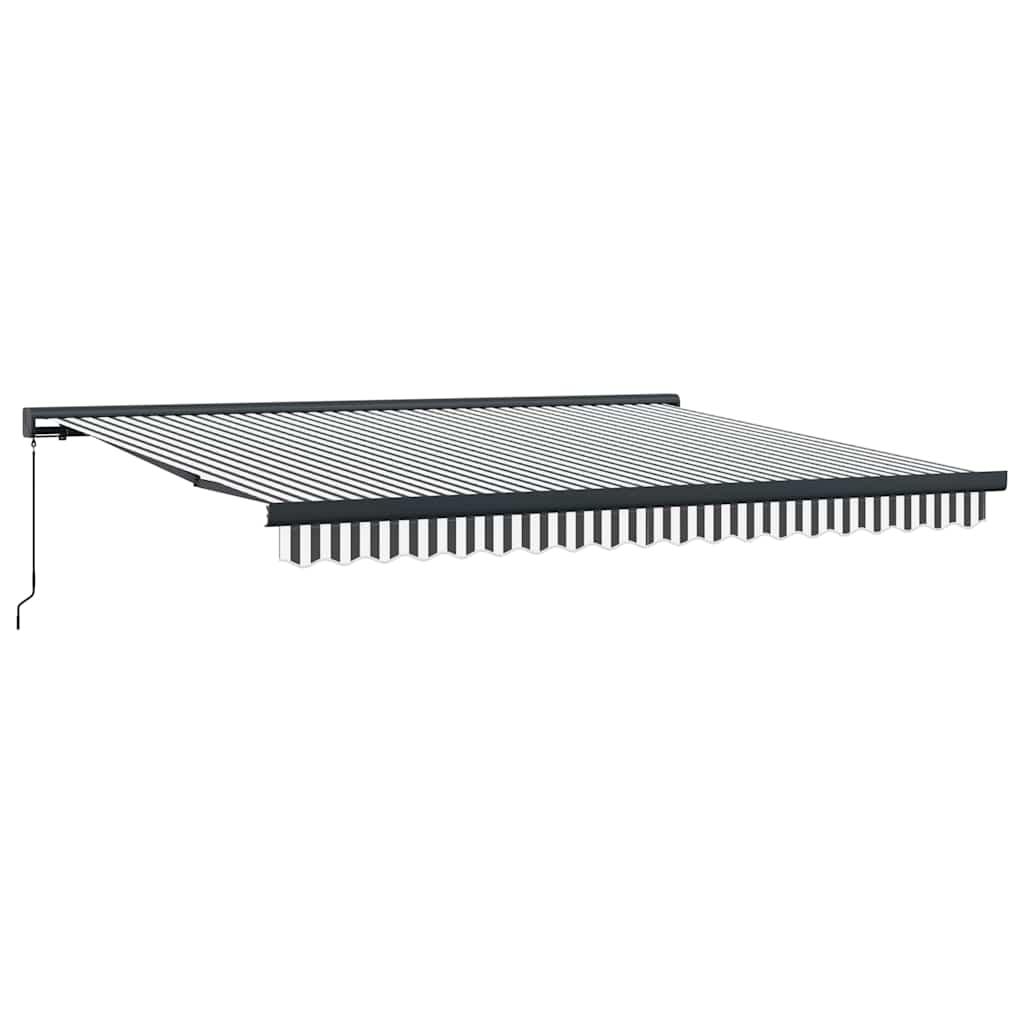 Toldo retráctil aluminio y tela gris antracita y blanco 3x2,5 m