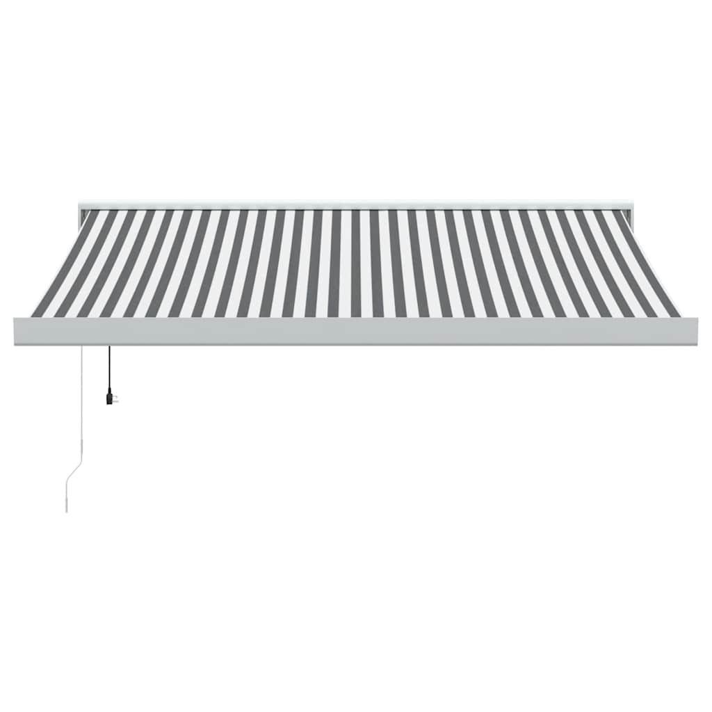 Toldo retráctil Verde y blanco 300 x 250 x 165 cm Tela y Metal