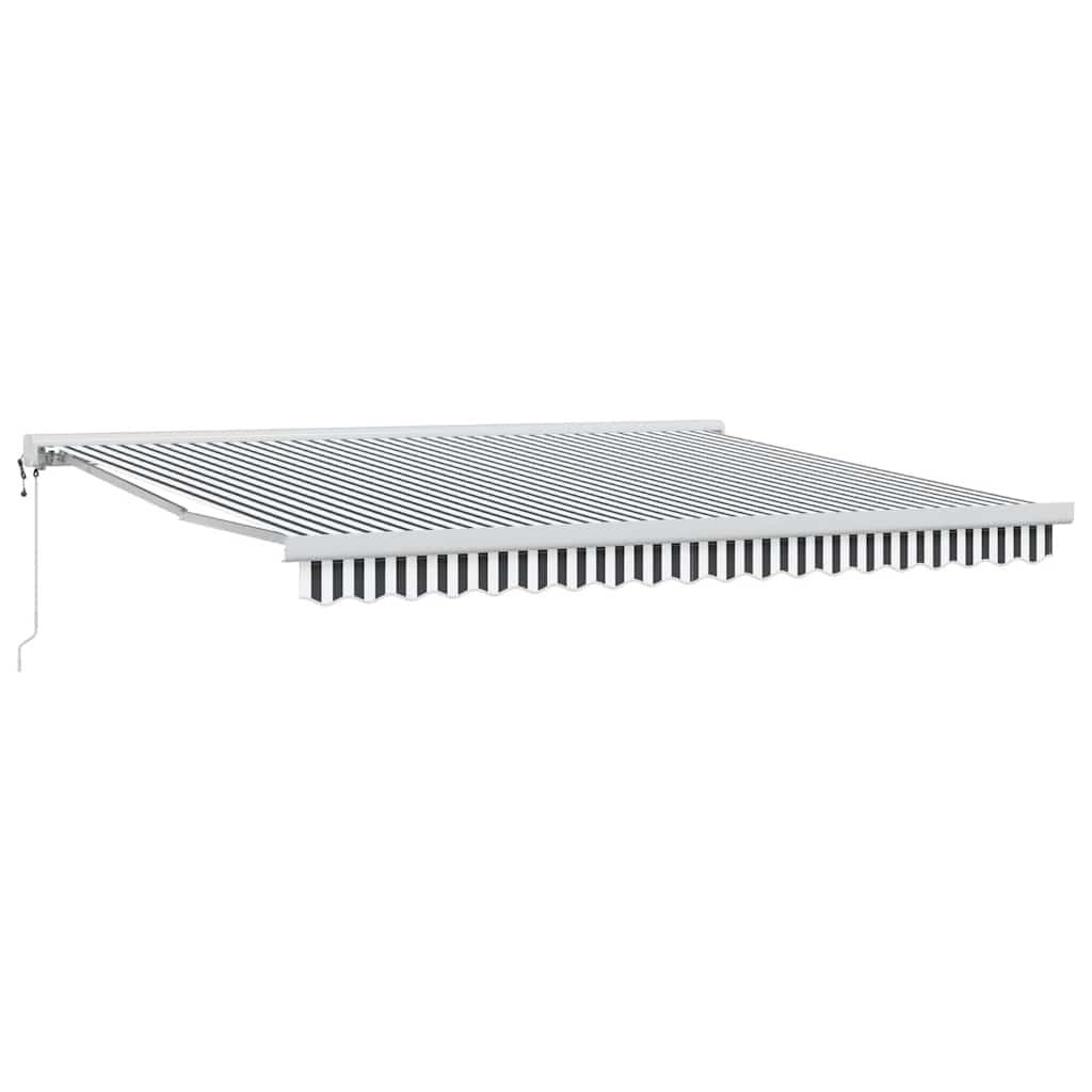 Toldo retráctil Verde y blanco 300 x 250 x 165 cm Tela y Metal