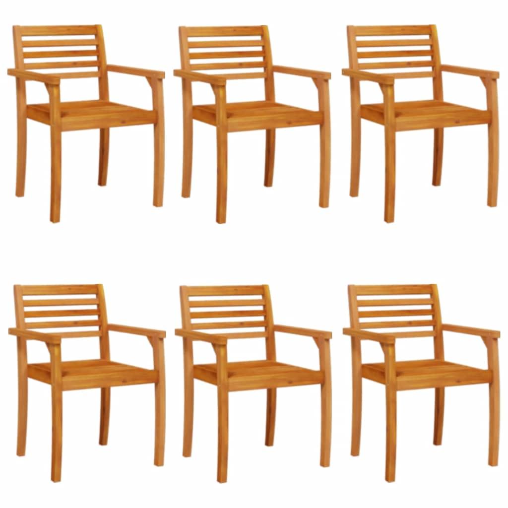 Sillas de jardín 6 uds madera maciza de acacia 56x55,5x90 cm