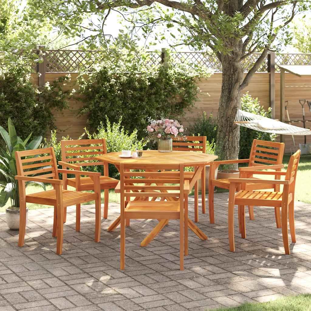Sillas de jardín 6 uds madera maciza de acacia 56x55,5x90 cm
