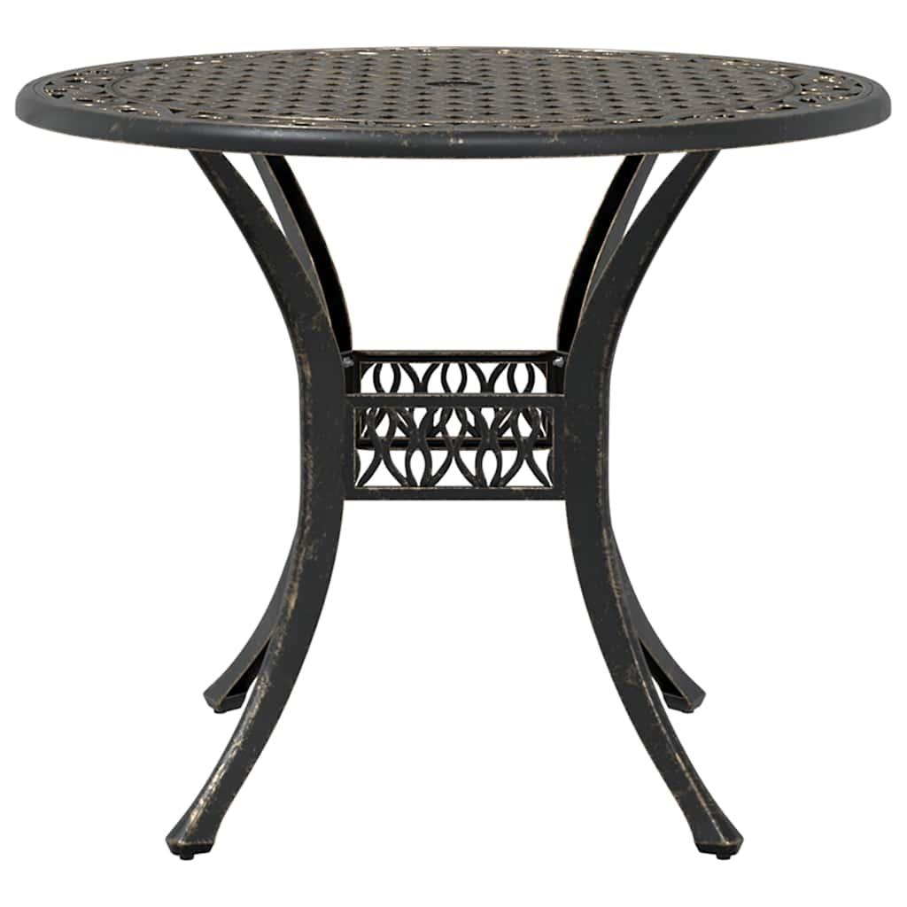 Juego de comedor de jardín 5 piezas aluminio fundido blanco