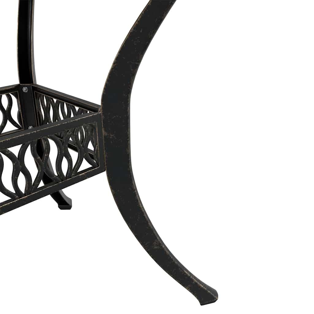 Juego de comedor de jardín 5 piezas aluminio fundido blanco