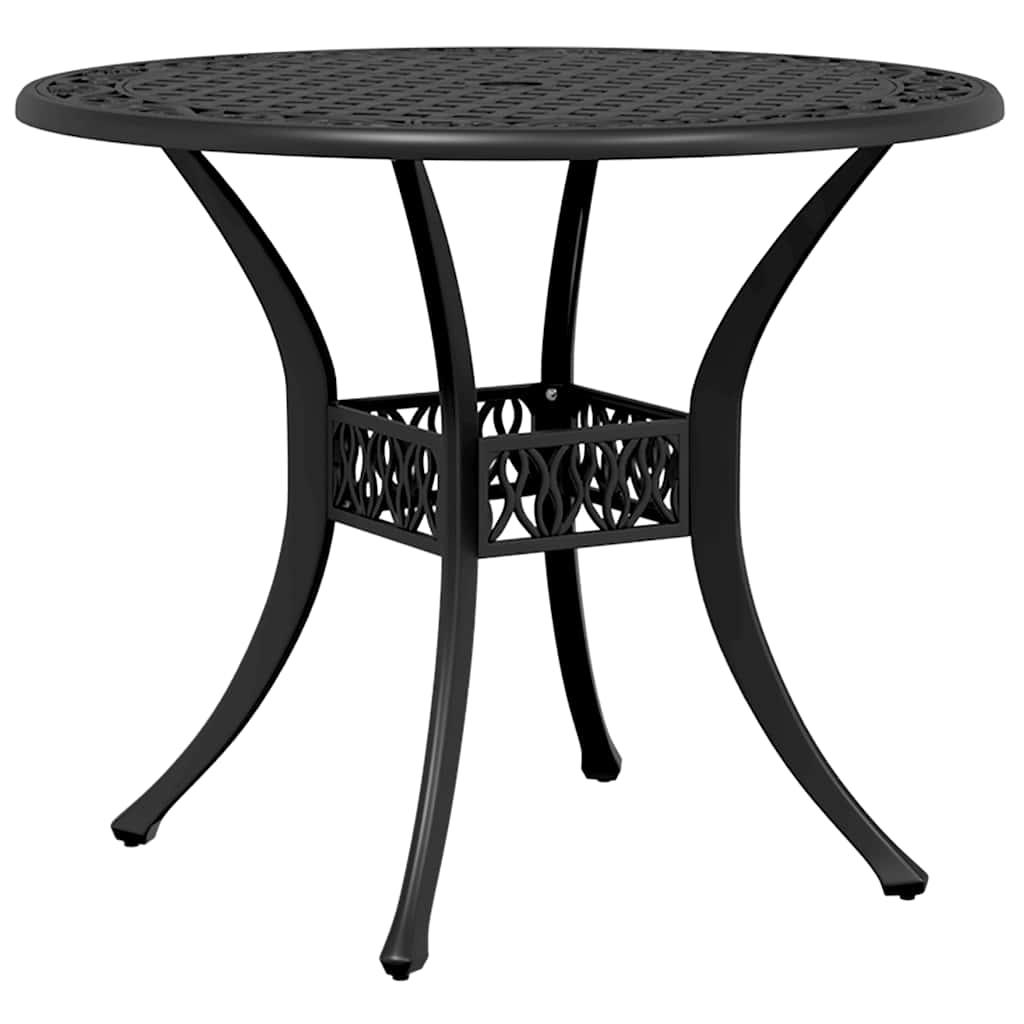 Juego de comedor de jardín 5 piezas aluminio fundido blanco