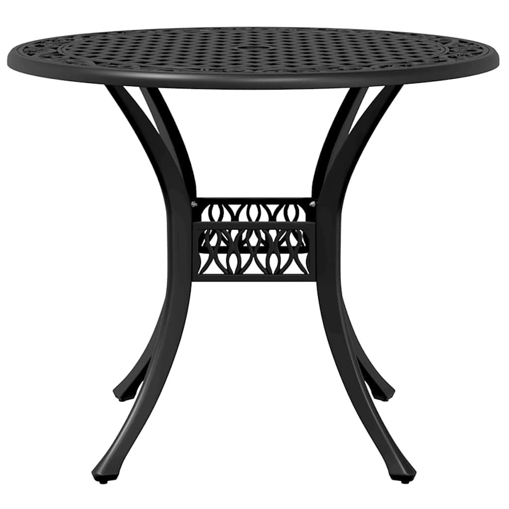 Juego de comedor de jardín 5 piezas aluminio fundido blanco