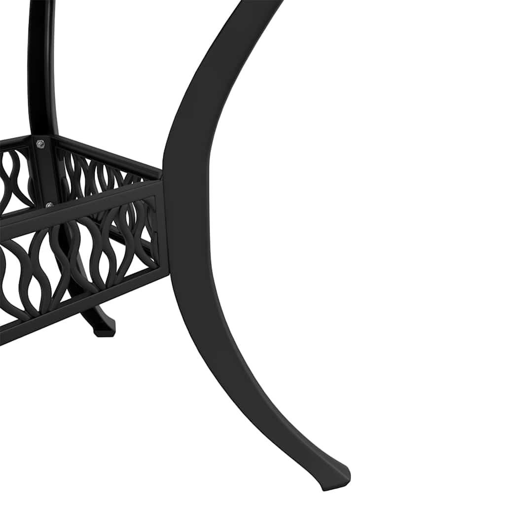 Juego de comedor de jardín 5 piezas aluminio fundido blanco