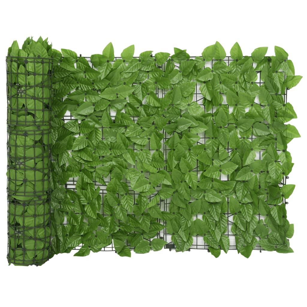 Valla de privacidad de balcón de hojas verde 300x150 cm