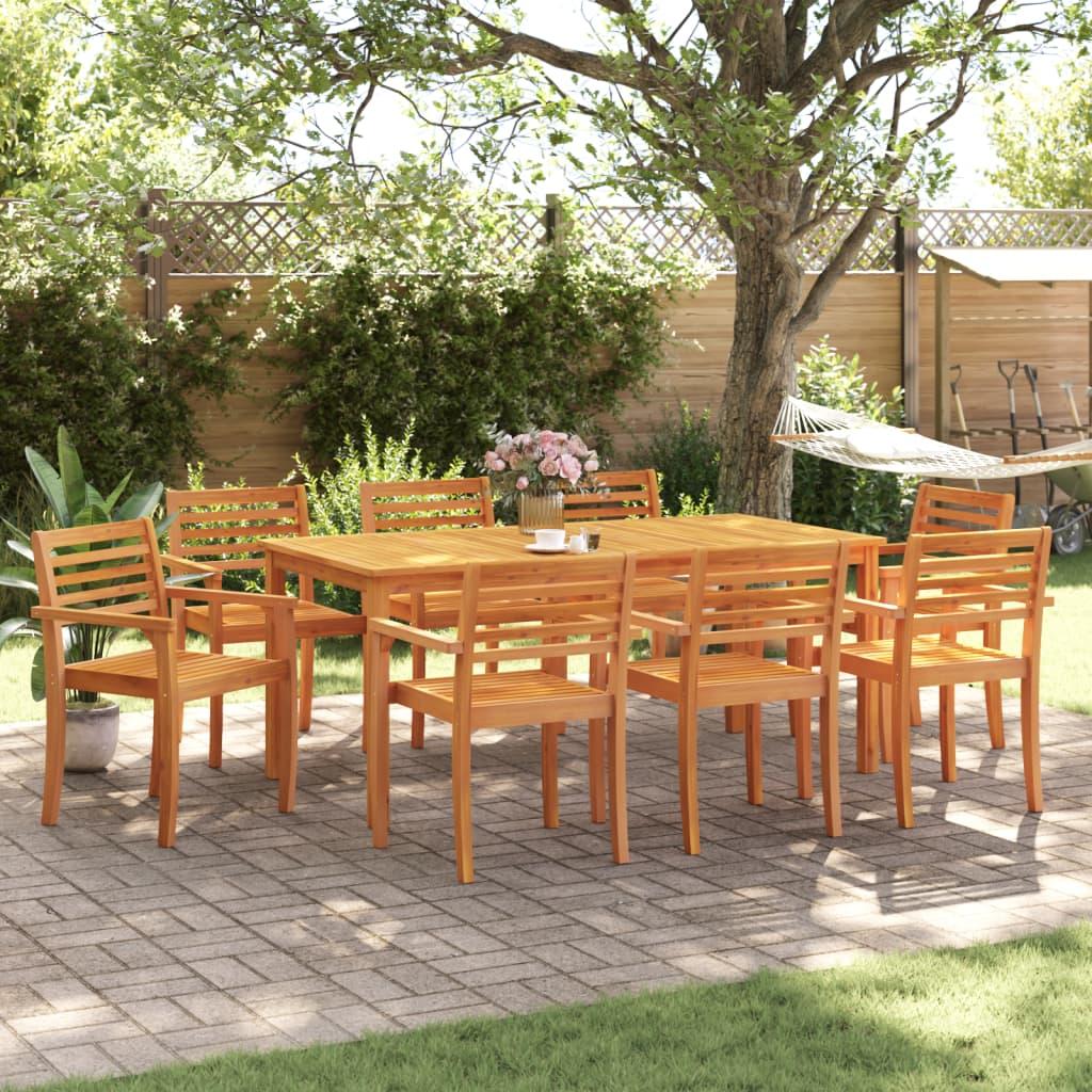 Sillas de jardín 8 uds madera maciza de acacia