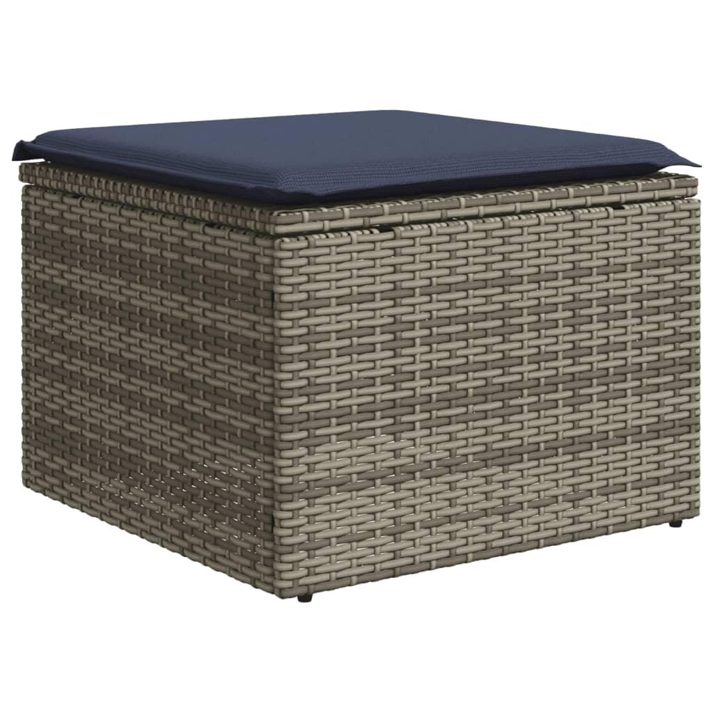 Conjunto de sofá de jardín de 6 piezas con cojines, color beige, poliratán