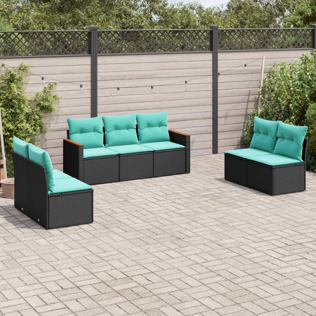 Conjunto de sofá de jardín de 7 piezas con cojines