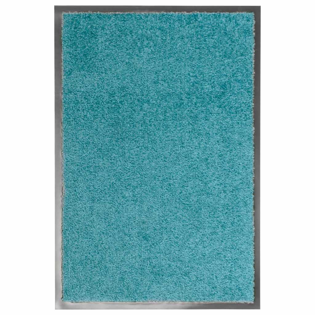 Felpudo lavable azul cian 120x180 cm