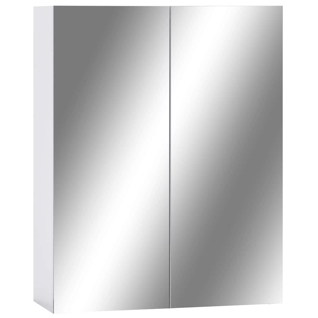 Armario de espejo de baño MDF negro brillante 60x15x75 cm