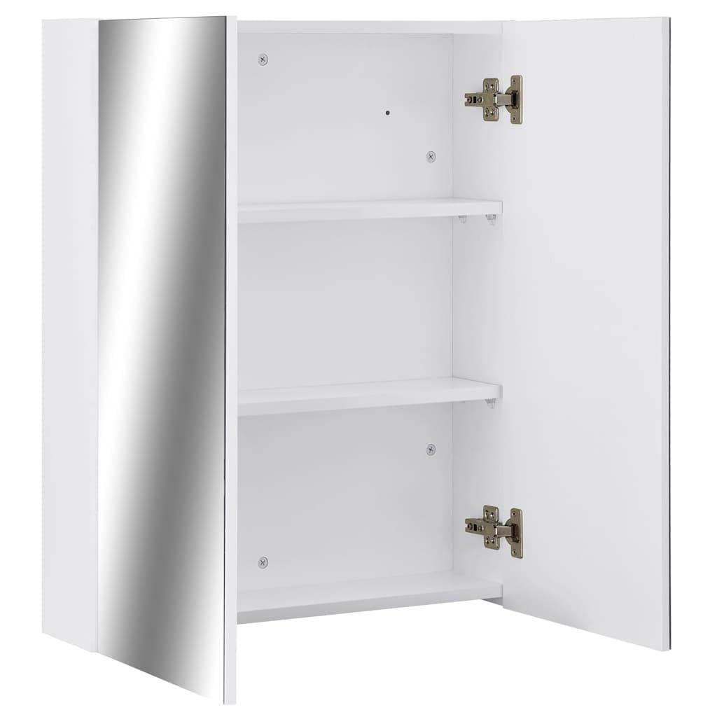 Armario de espejo de baño MDF negro brillante 60x15x75 cm