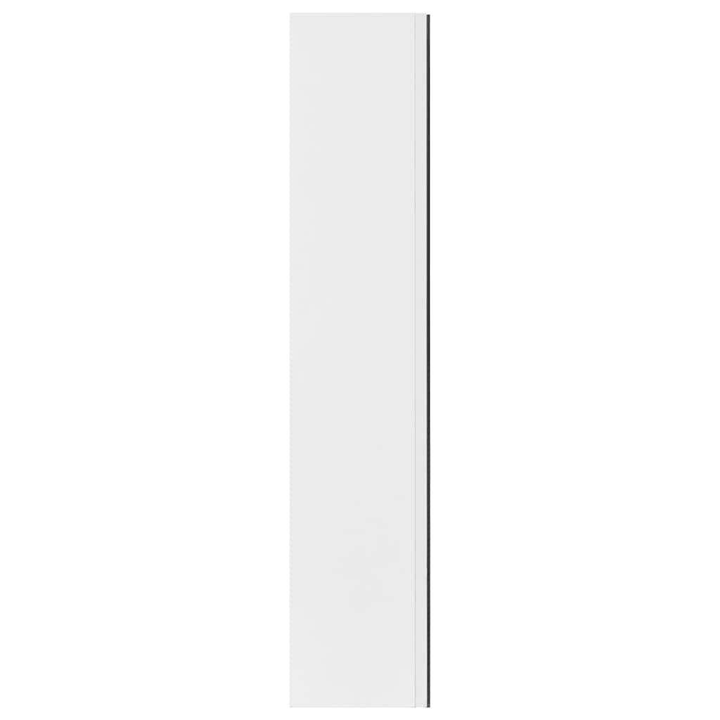 Armario de espejo de baño MDF negro brillante 60x15x75 cm