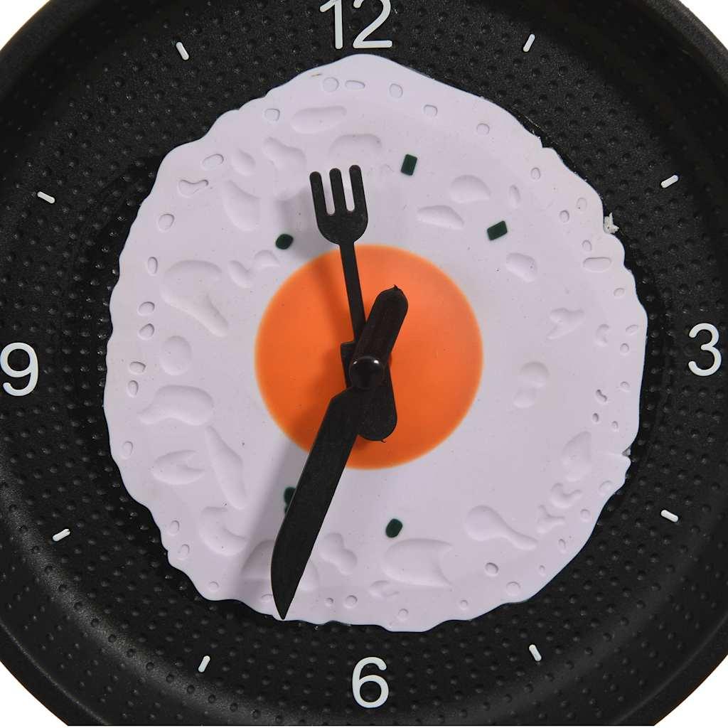 Reloj de pared con diseño de sartén y huevo frito 18,8 cm