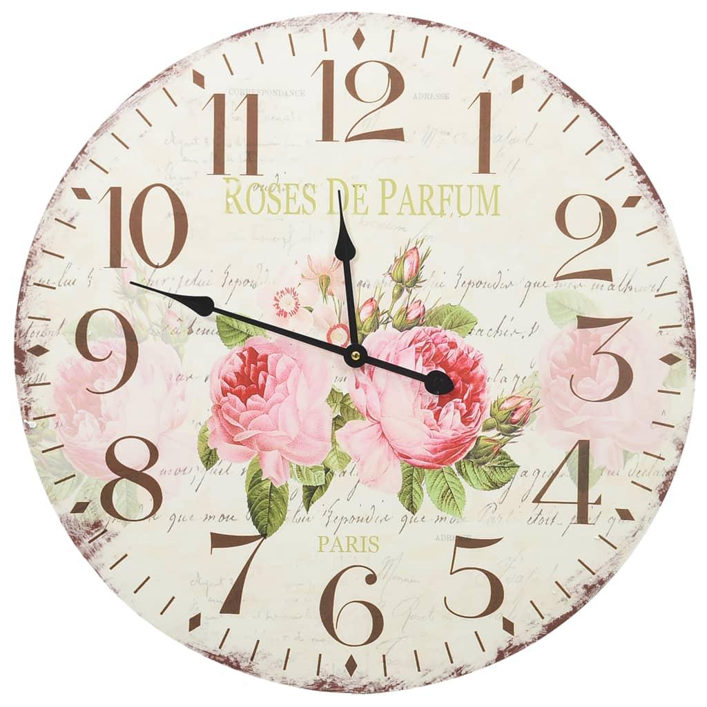 Reloj de pared vintage con flores