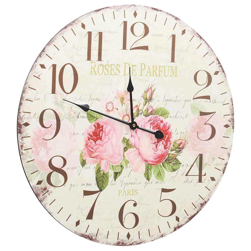 Reloj de pared vintage con flores
