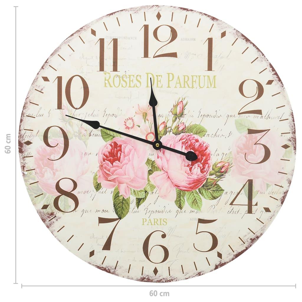 Reloj de pared vintage con flores