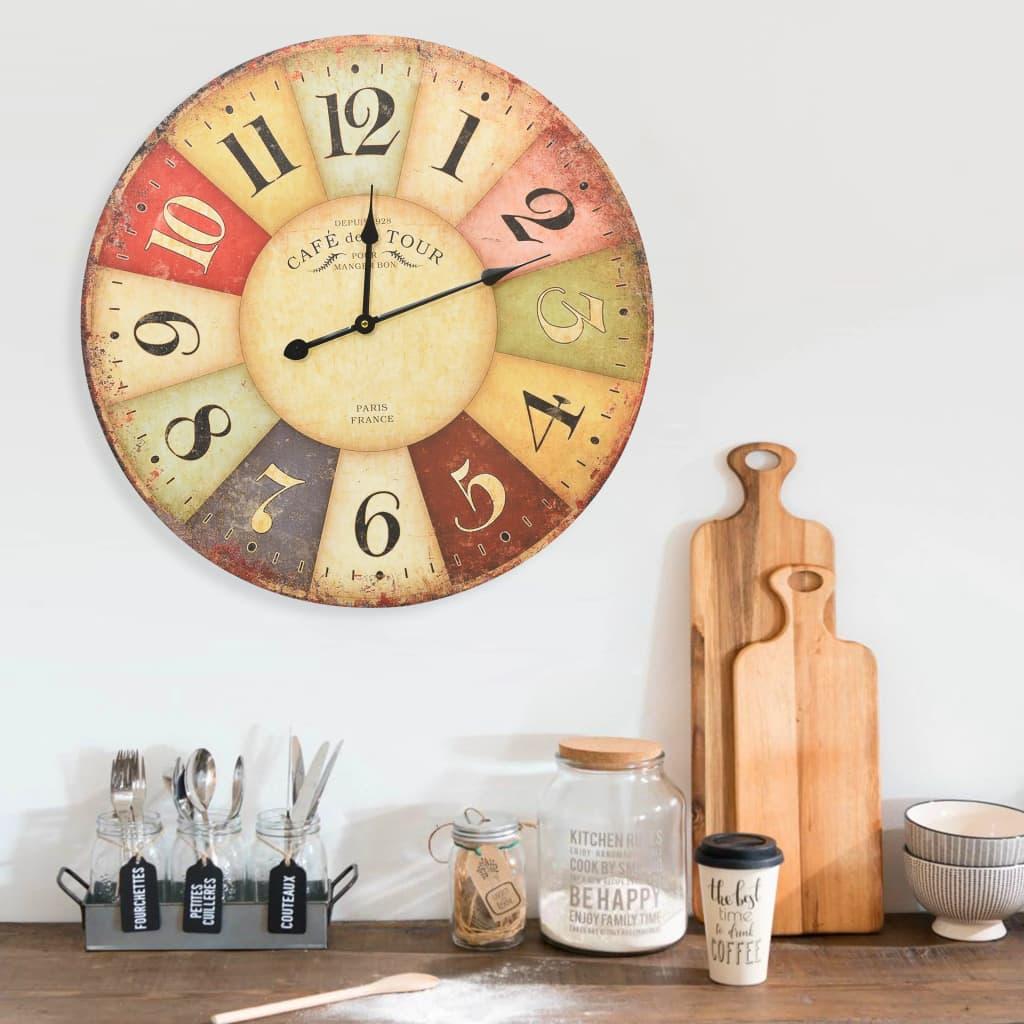 Reloj de pared vintage colorido