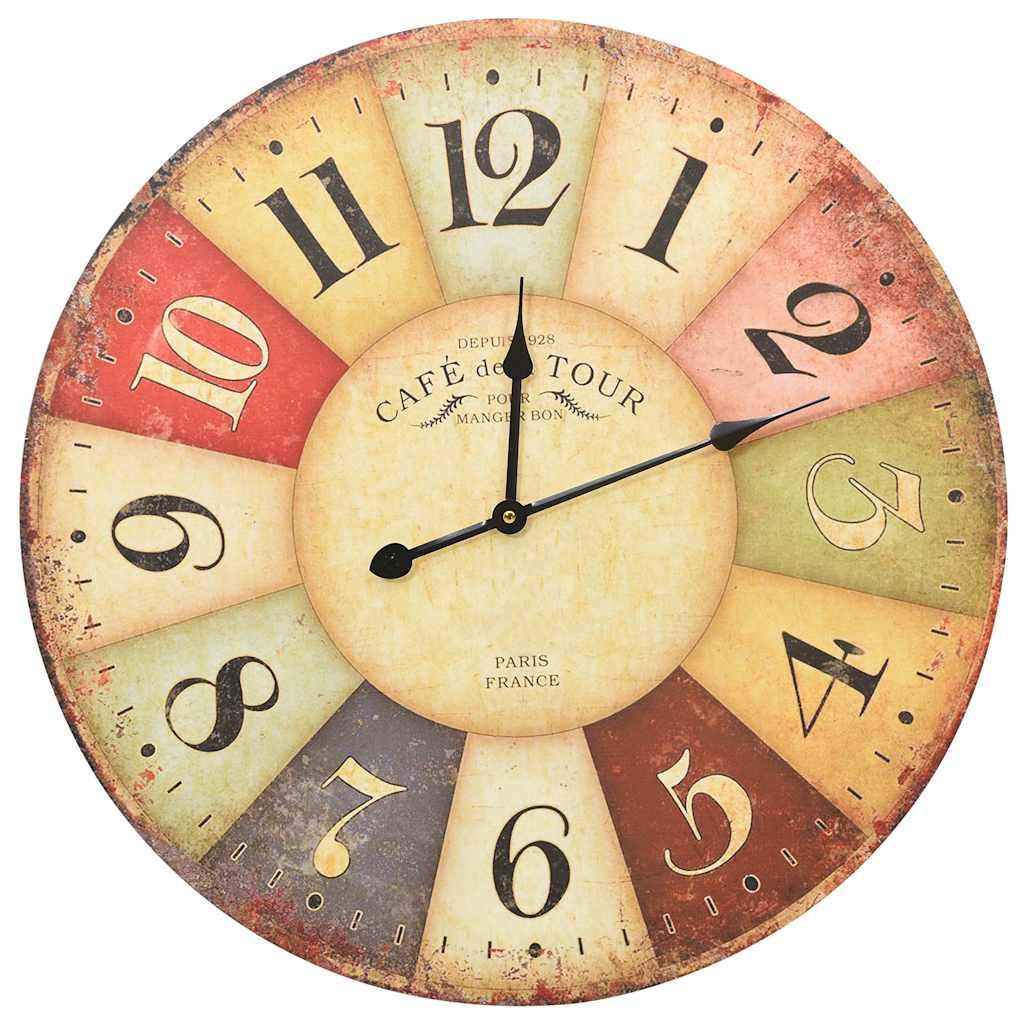 Reloj de pared vintage colorido
